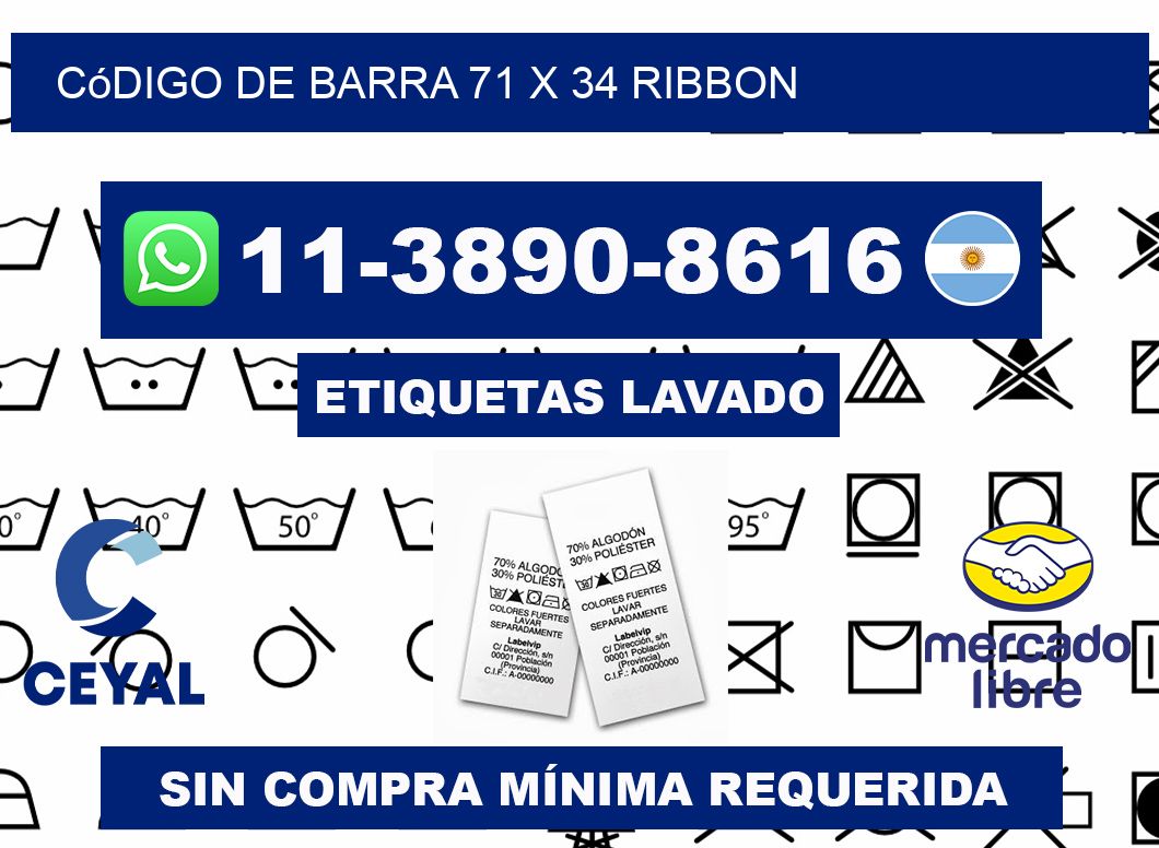 código de barra 71 x 34 ribbon