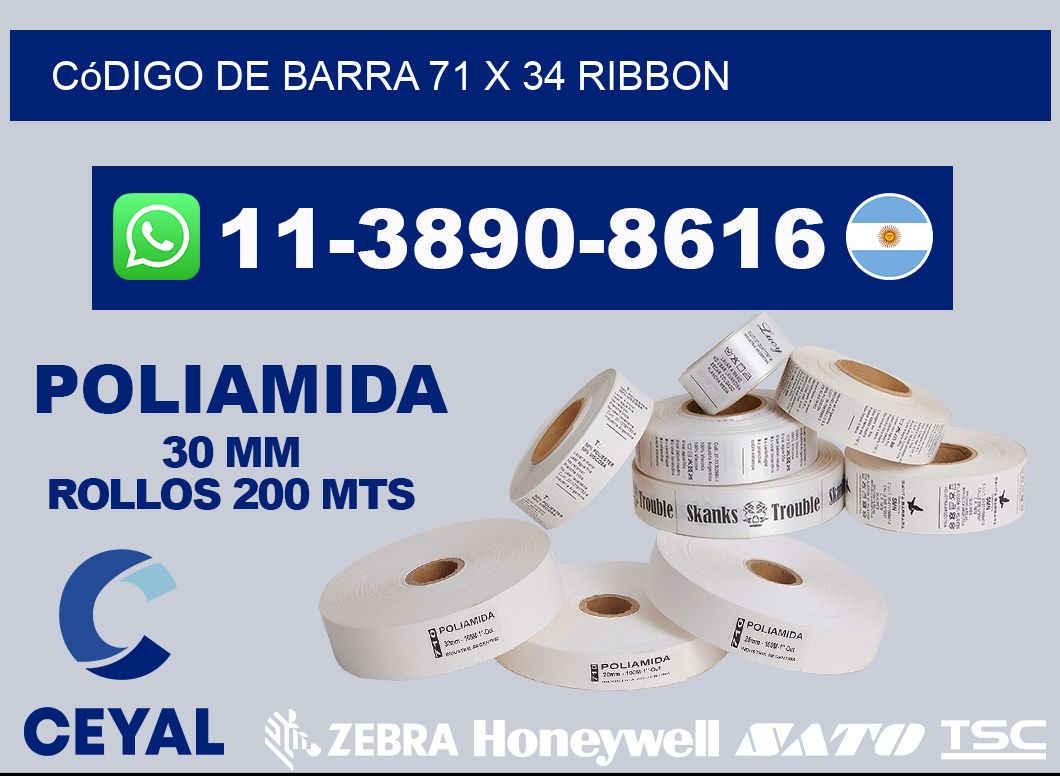 código de barra 71 x 34 ribbon