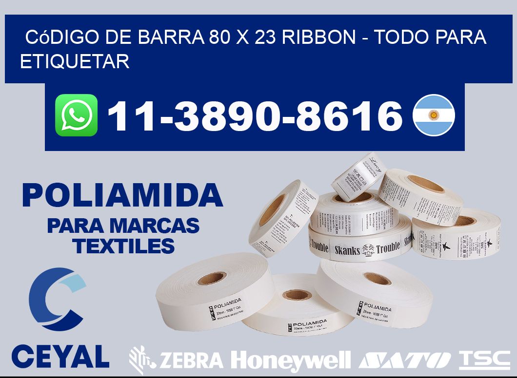 código de barra 80 x 23 ribbon - Todo para Etiquetar