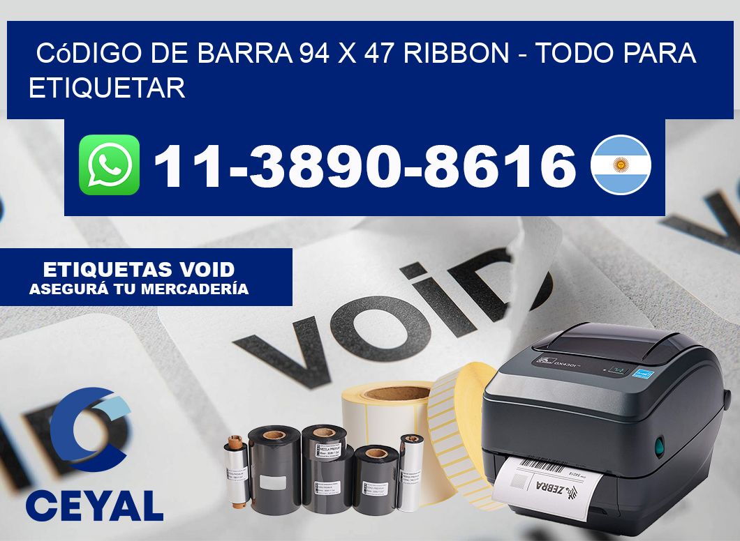 código de barra 94 x 47 ribbon - Todo para Etiquetar