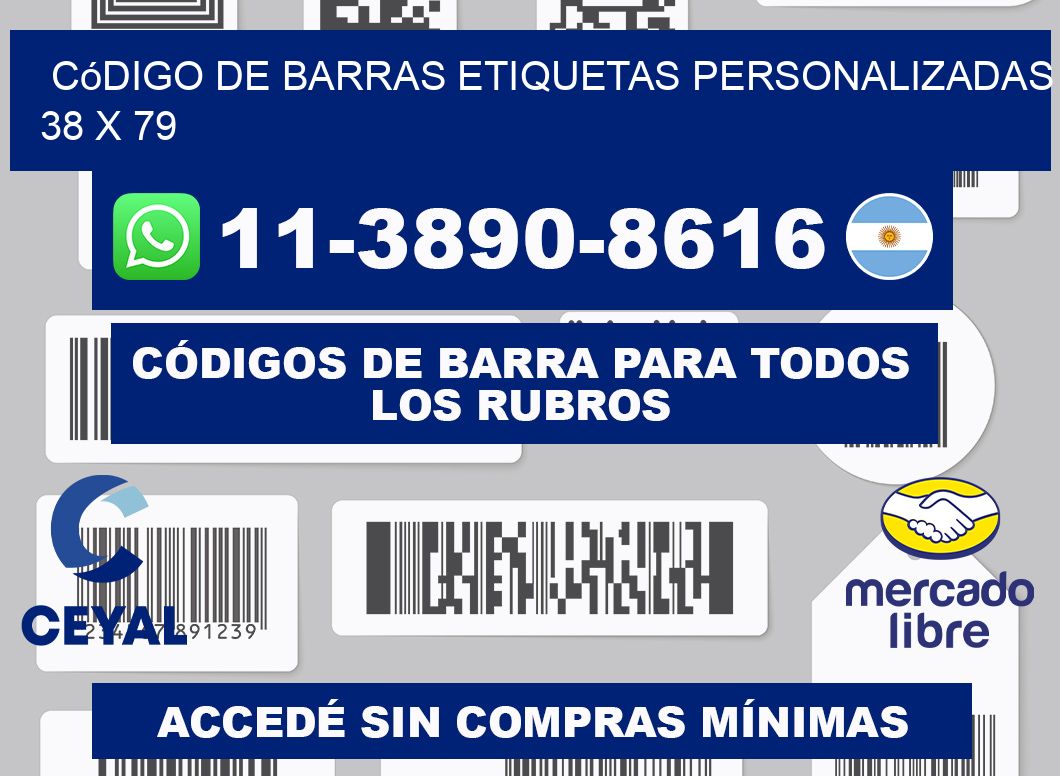 código de barras etiquetas personalizadas 38 x 79