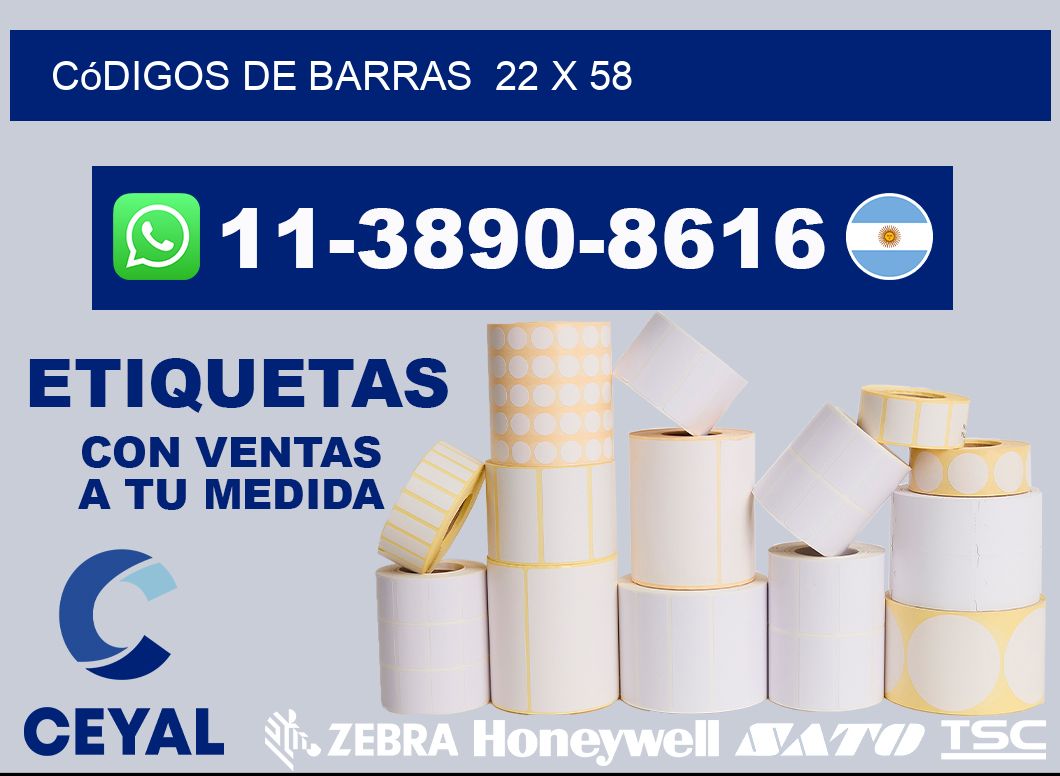 códigos de barras  22 x 58