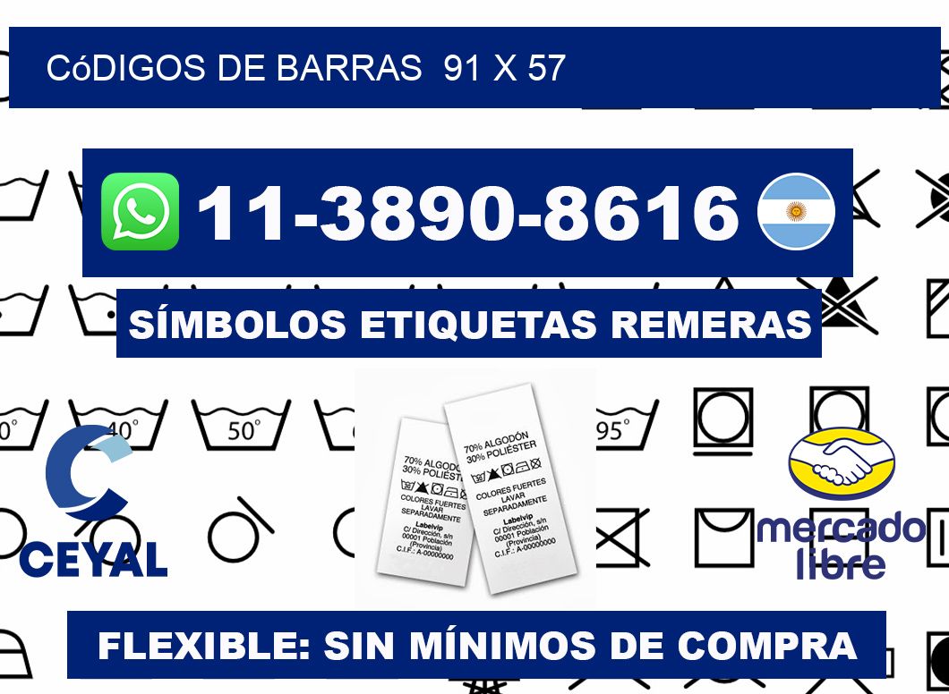 códigos de barras  91 x 57