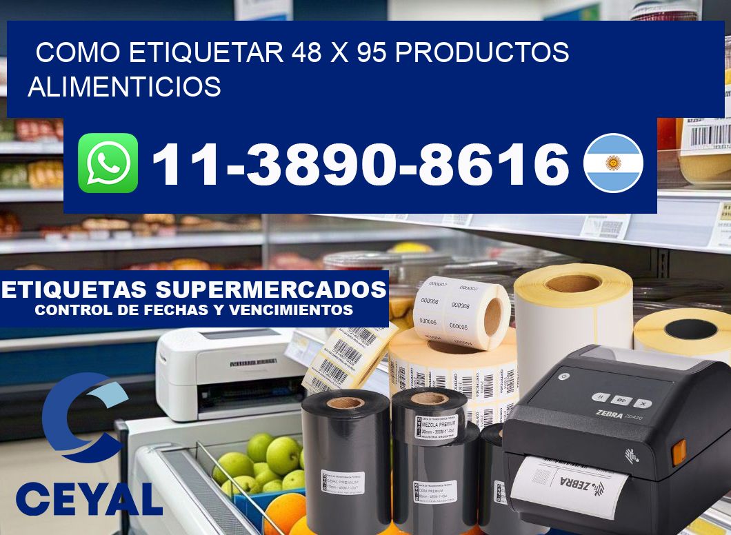 como etiquetar 48 x 95 productos alimenticios