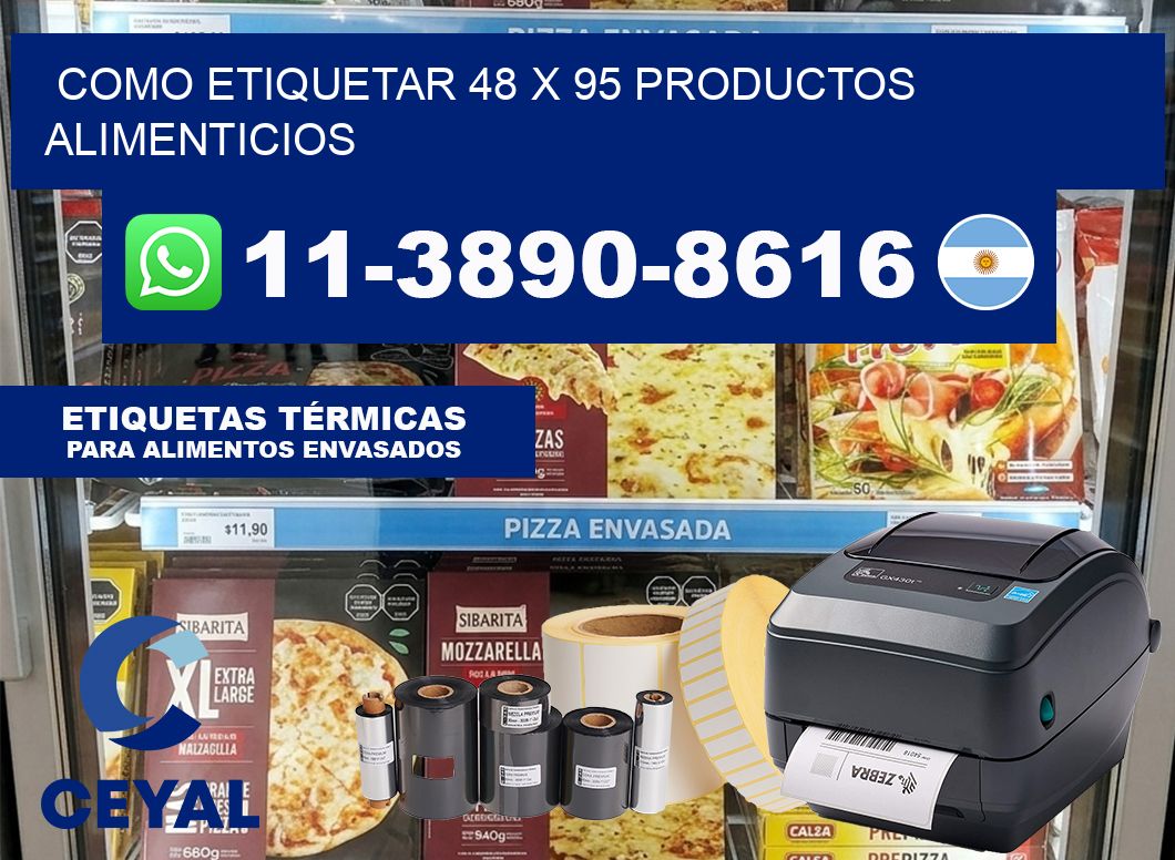como etiquetar 48 x 95 productos alimenticios