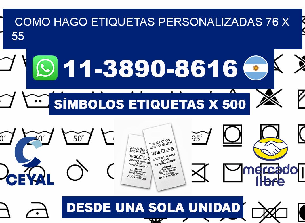 como hago etiquetas personalizadas 76 x 55