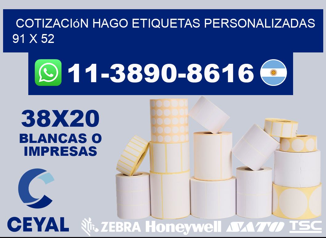 cotización hago etiquetas personalizadas 91 x 52