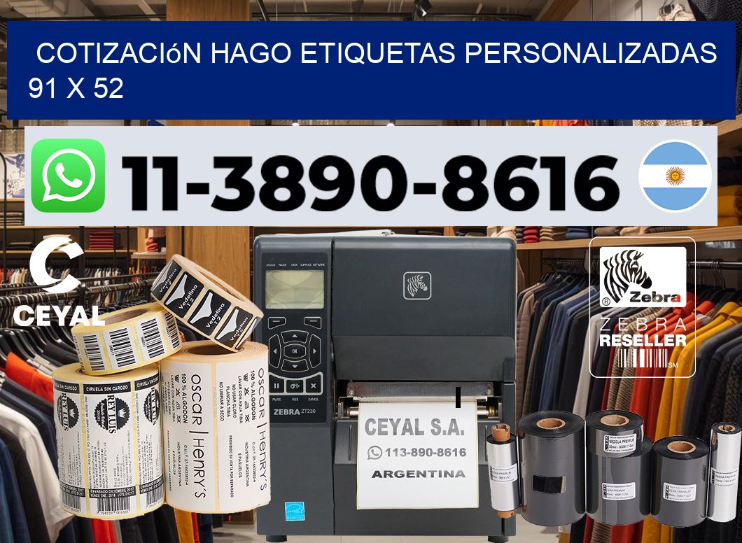 cotización hago etiquetas personalizadas 91 x 52