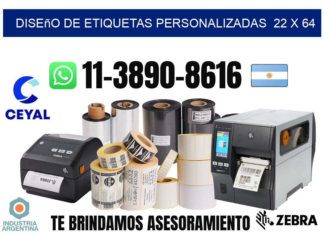 diseño de etiquetas personalizadas  22 x 64