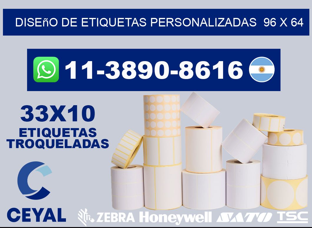 diseño de etiquetas personalizadas  96 x 64