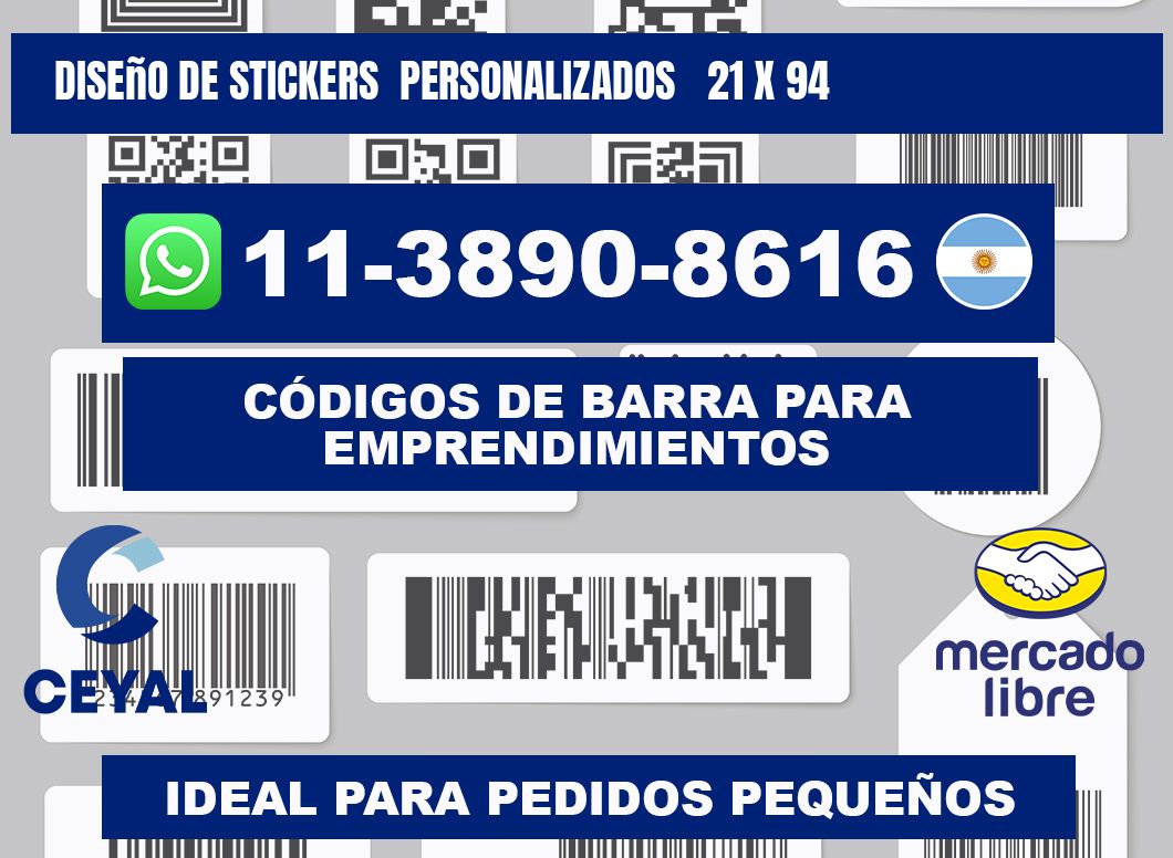diseño de stickers  personalizados   21 x 94