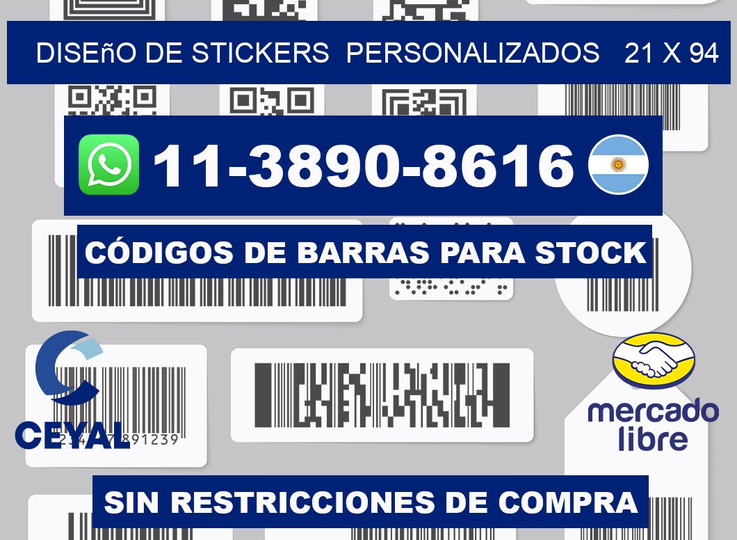 diseño de stickers  personalizados   21 x 94