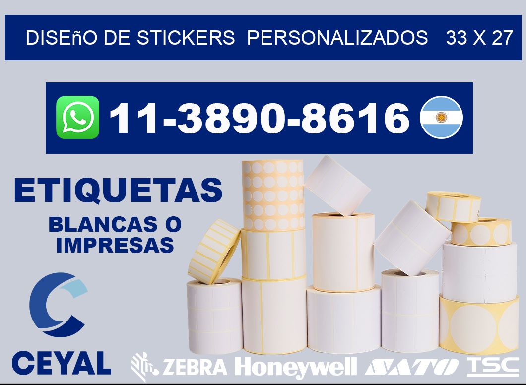diseño de stickers  personalizados   33 x 27