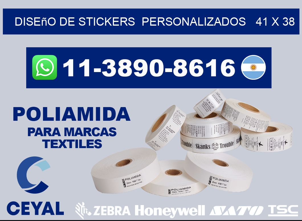 diseño de stickers personalizados 41 x 38