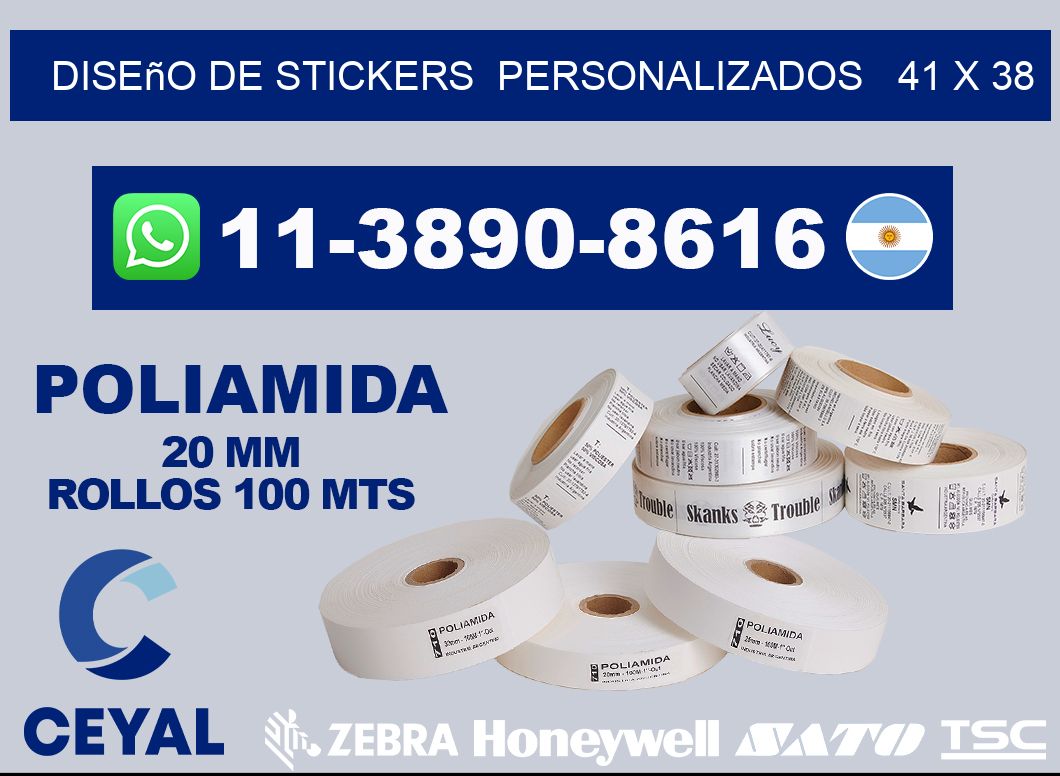 diseño de stickers  personalizados   41 x 38