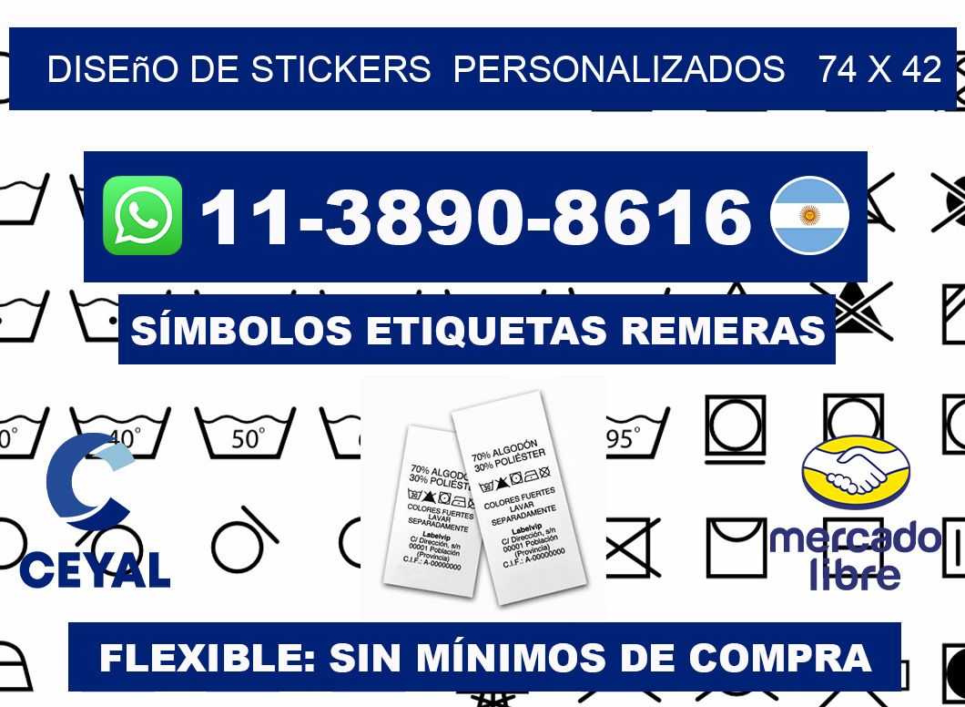 diseño de stickers  personalizados   74 x 42