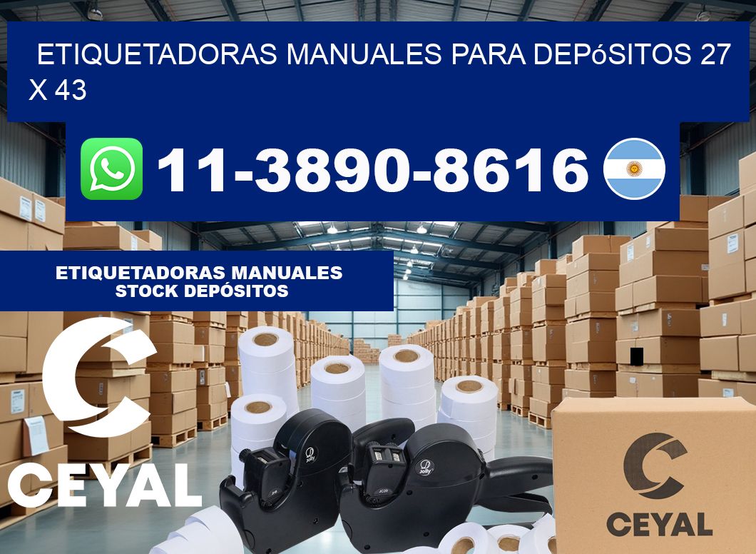 etiquetadoras manuales para depósitos 27 x 43