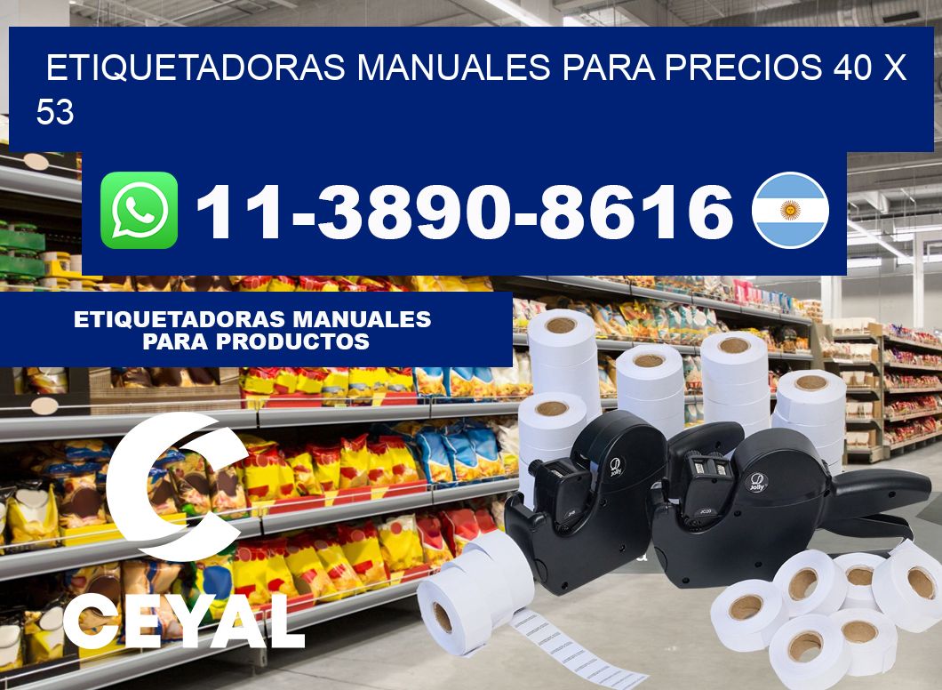 etiquetadoras manuales para precios 40 x 53