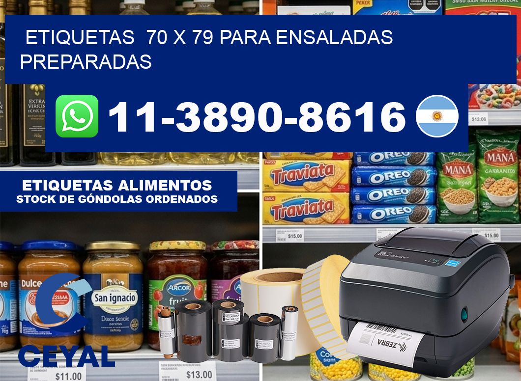 etiquetas  70 x 79 para Ensaladas preparadas