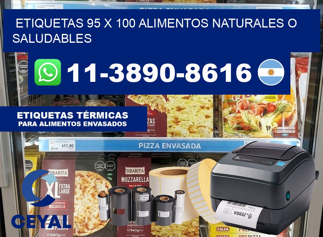 etiquetas 95 x 100 alimentos naturales o saludables
