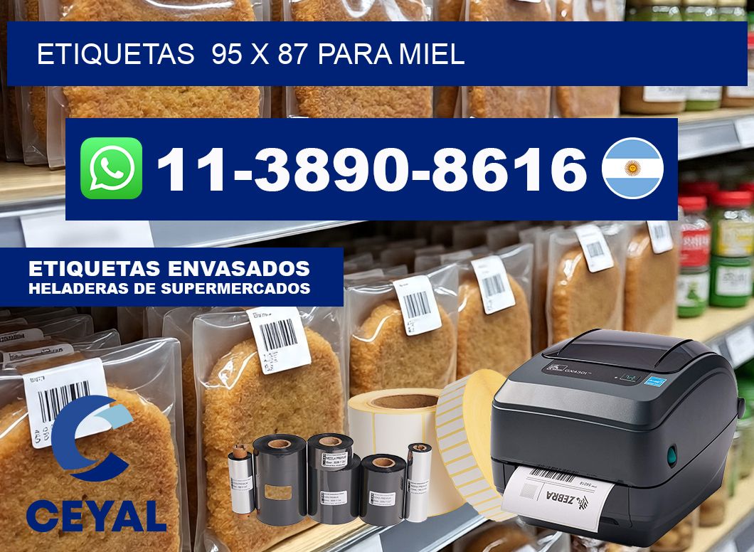 etiquetas  95 x 87 para Miel