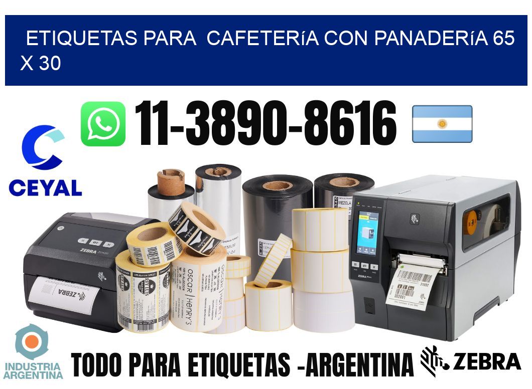 etiquetas para  Cafetería con panadería 65 x 30