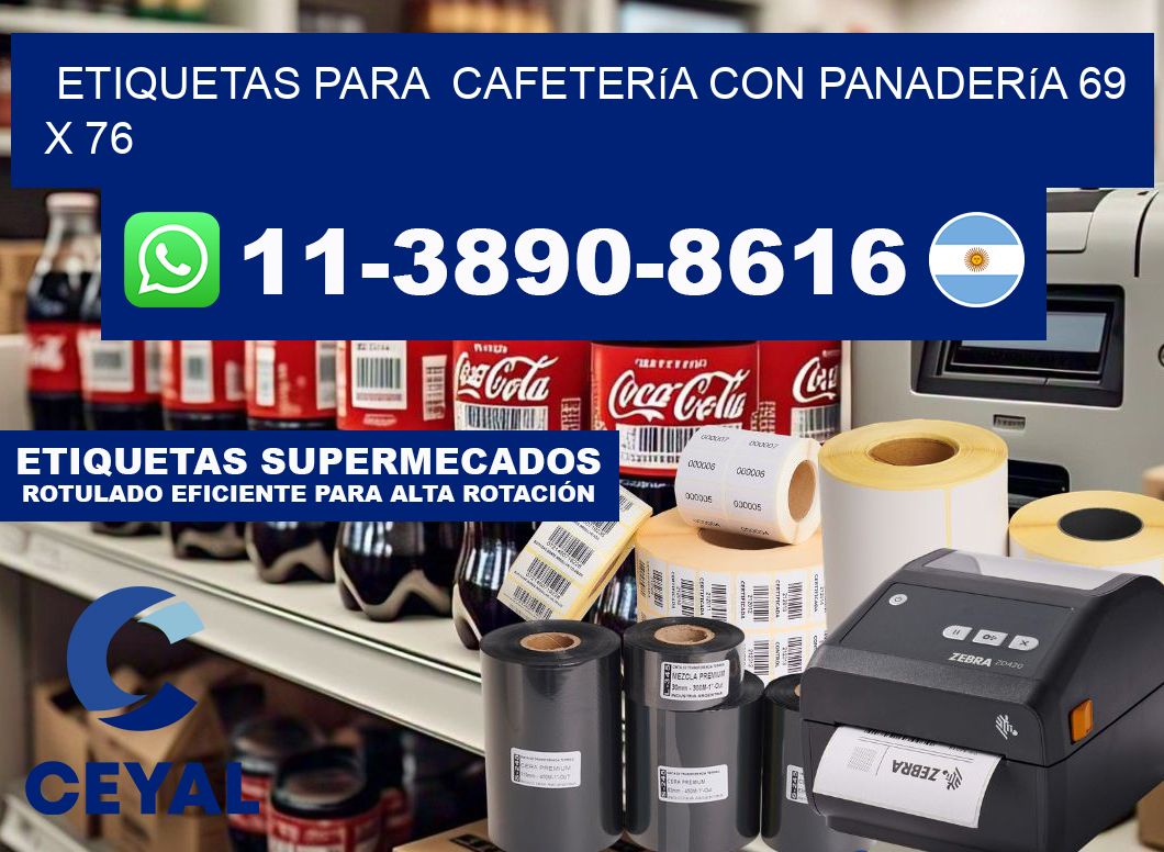 etiquetas para Cafetería con panadería 69 x 76