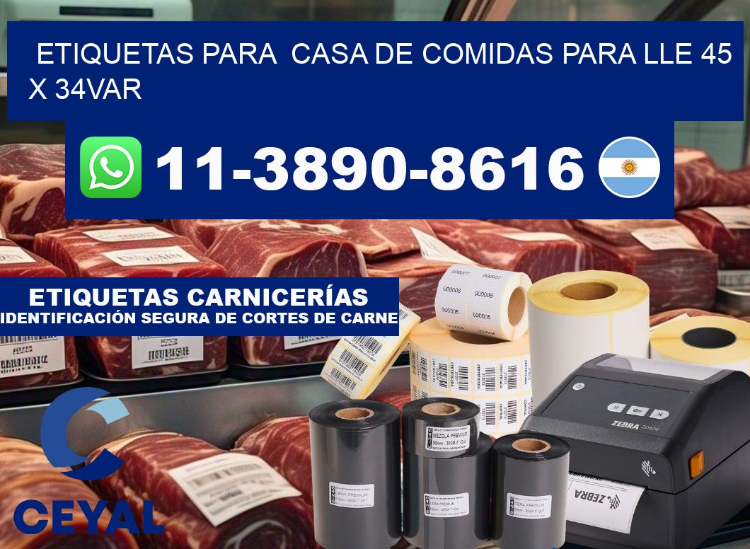 etiquetas para  Casa de comidas para lle 45 x 34var