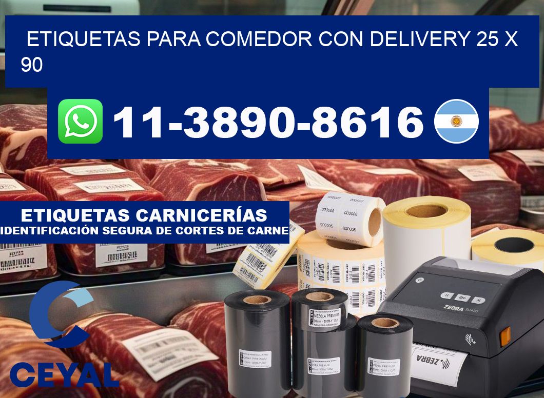 etiquetas para Comedor con delivery 25 x 90