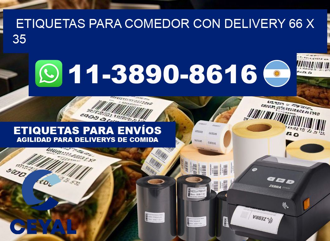 etiquetas para Comedor con delivery 66 x 35