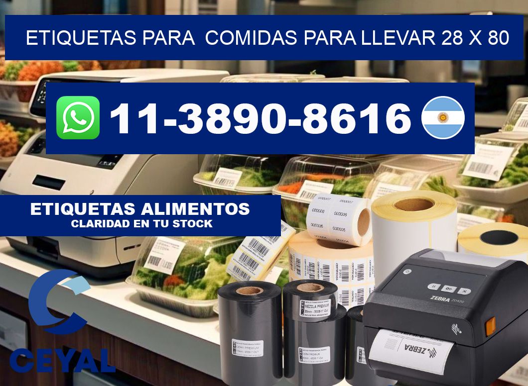 etiquetas para Comidas para llevar 28 x 80