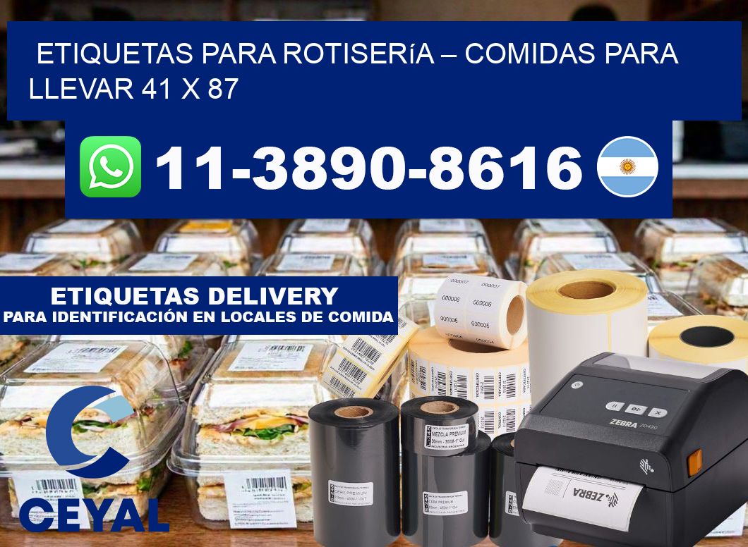 etiquetas para Rotisería – comidas para llevar 41 x 87