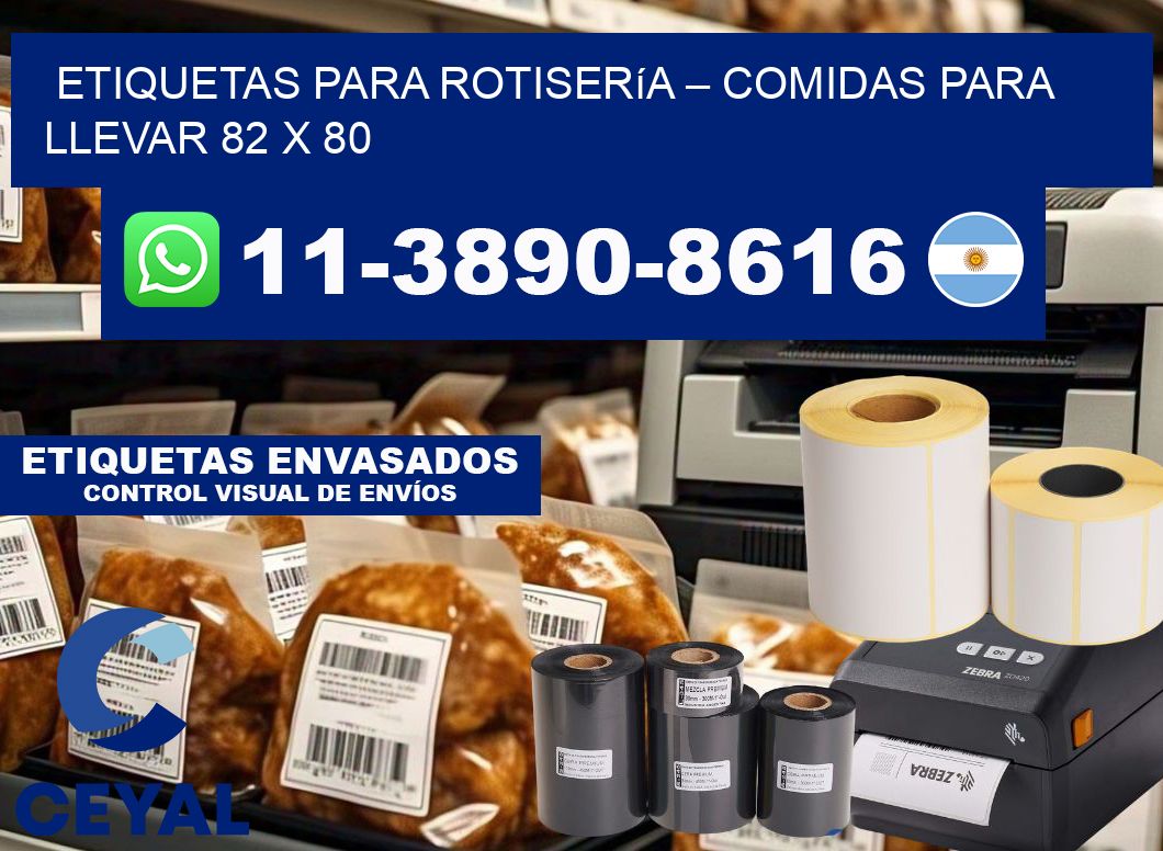 etiquetas para Rotisería – comidas para llevar 82 x 80