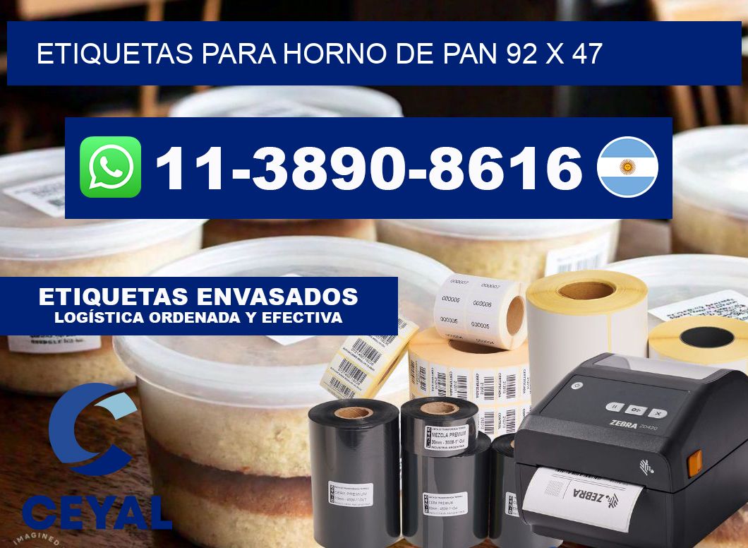 etiquetas para horno de pan 92 x 47