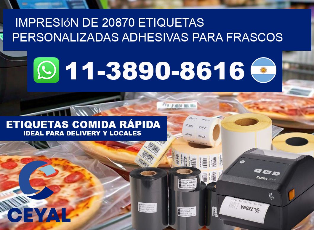 impresión de 20870 etiquetas personalizadas adhesivas para frascos
