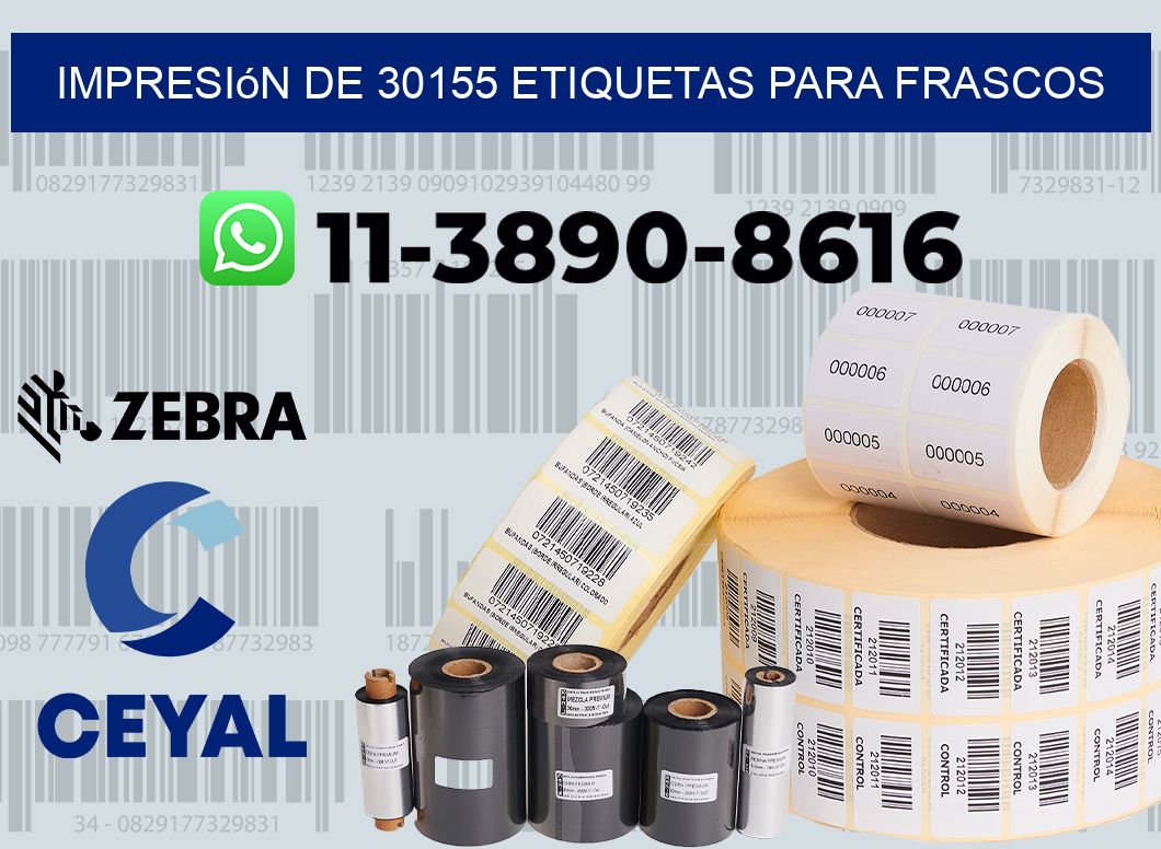 impresión de 30155 etiquetas para frascos