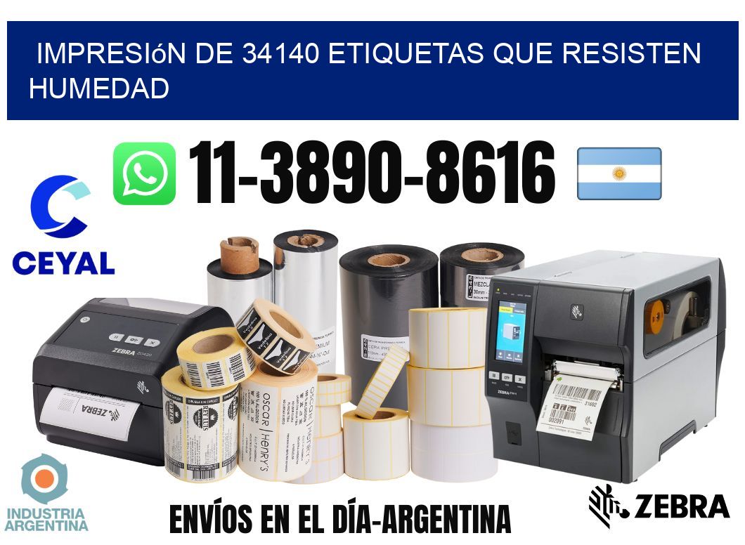 impresión de 34140 etiquetas que resisten humedad