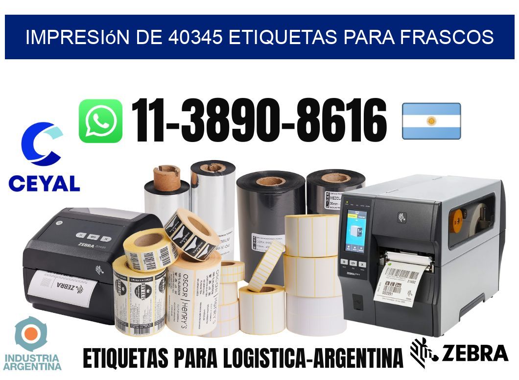 impresión de 40345 etiquetas para frascos