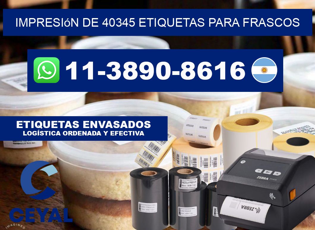 impresión de 40345 etiquetas para frascos