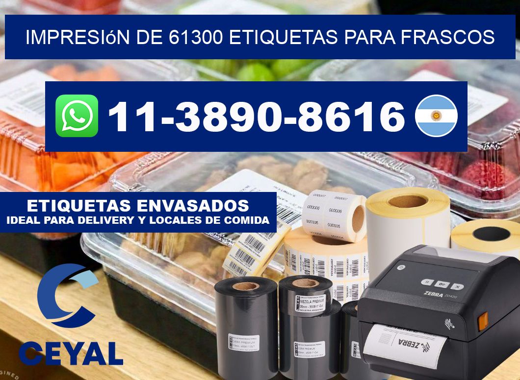 impresión de 61300 etiquetas para frascos