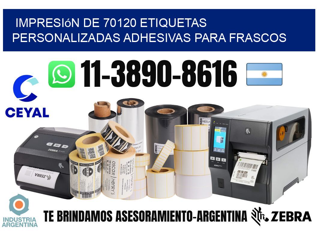 impresión de 70120 etiquetas personalizadas adhesivas para frascos