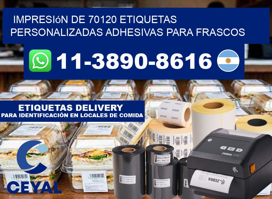 impresión de 70120 etiquetas personalizadas adhesivas para frascos