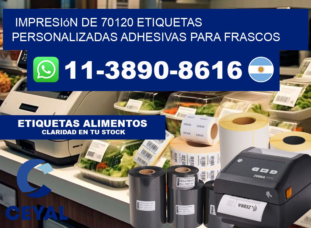impresión de 70120 etiquetas personalizadas adhesivas para frascos