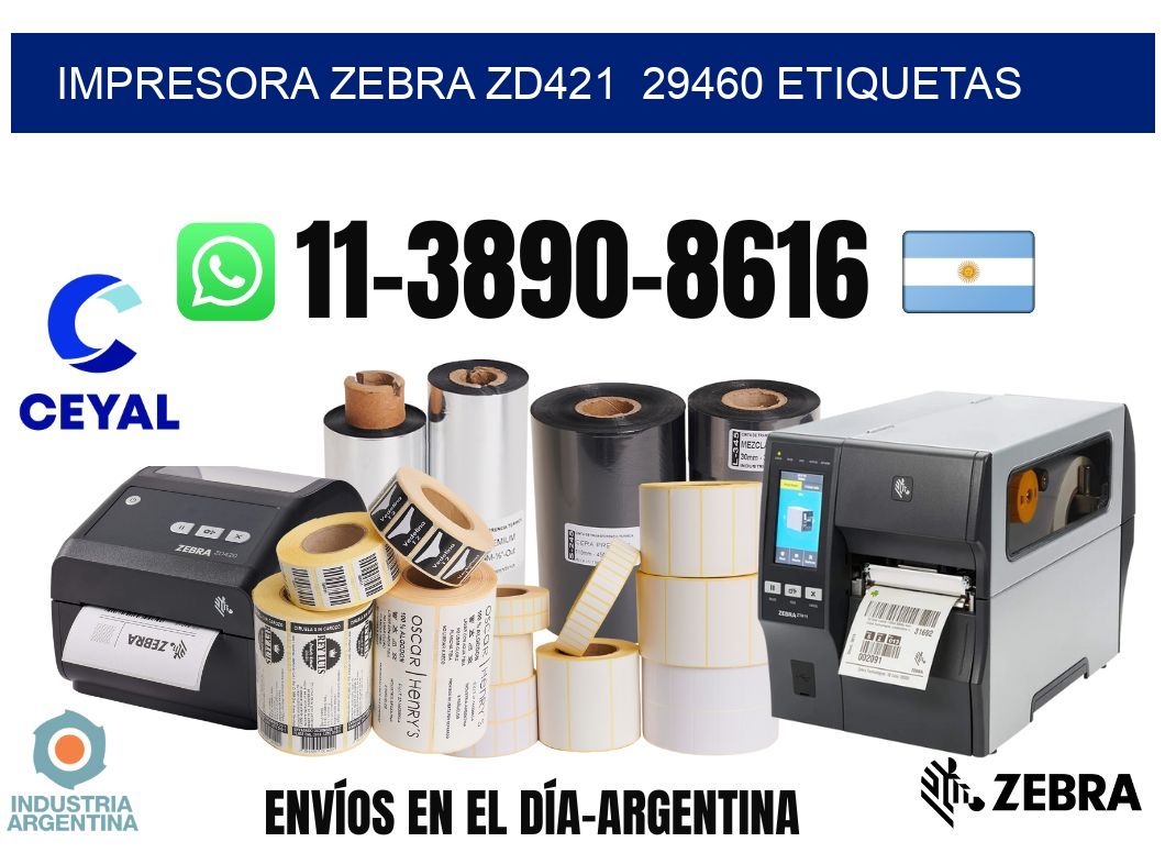 impresora zebra zd421  29460 etiquetas