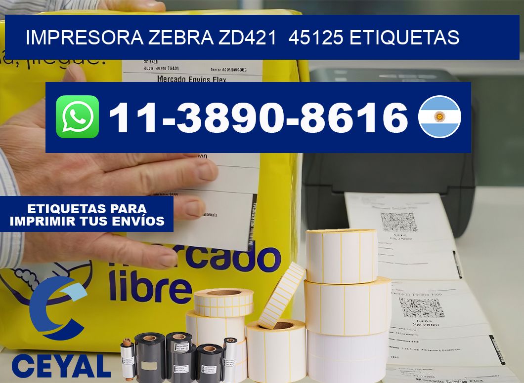 impresora zebra zd421  45125 etiquetas