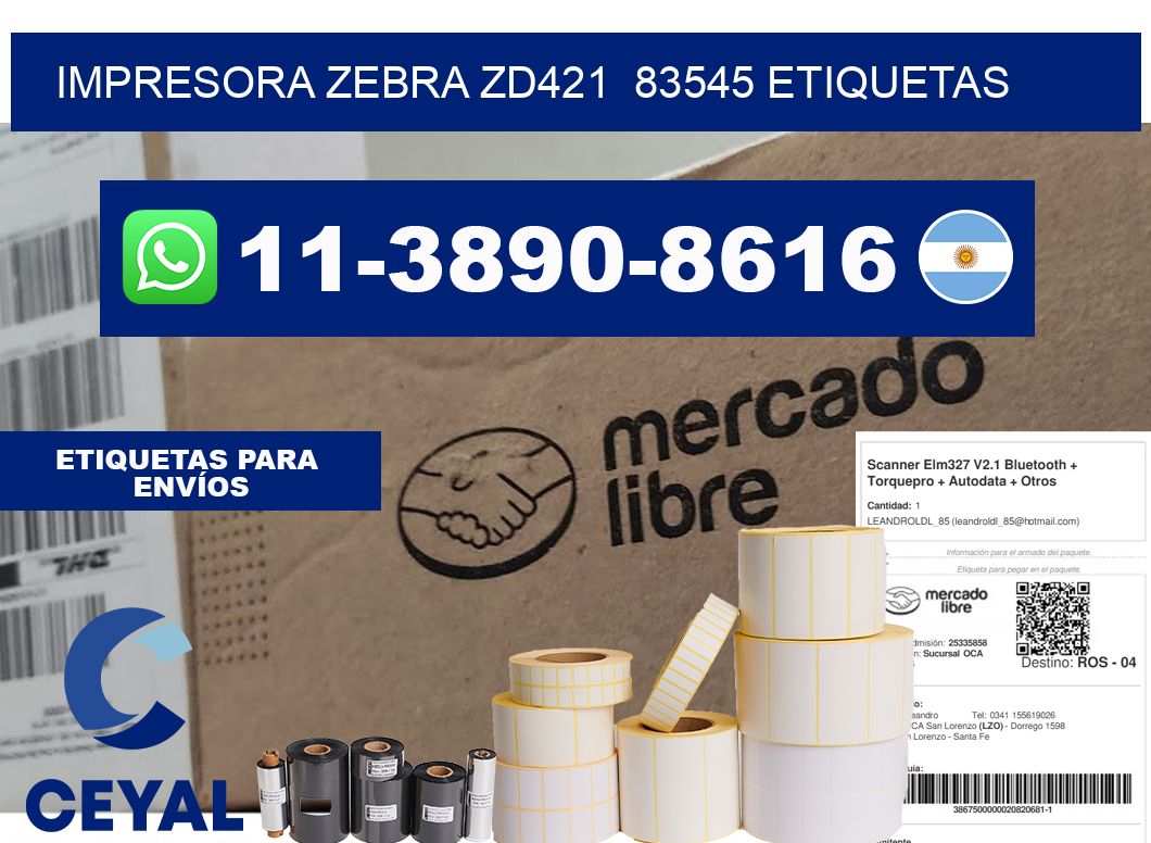 impresora zebra zd421  83545 etiquetas