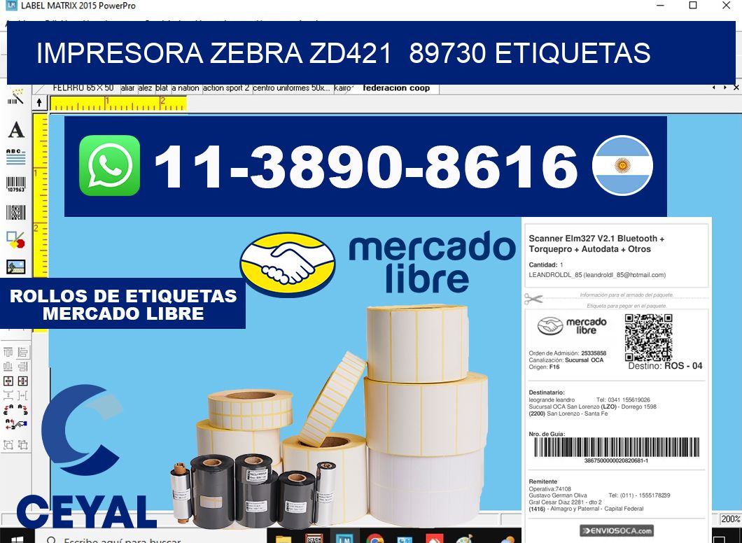 impresora zebra zd421  89730 etiquetas