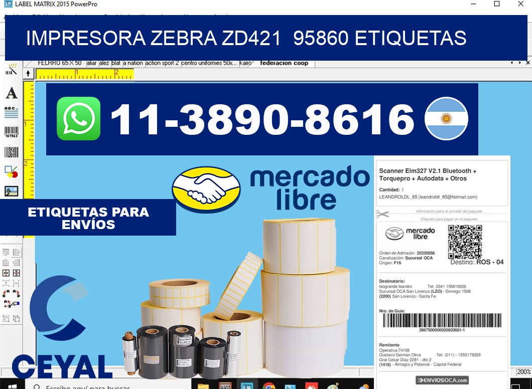 impresora zebra zd421  95860 etiquetas