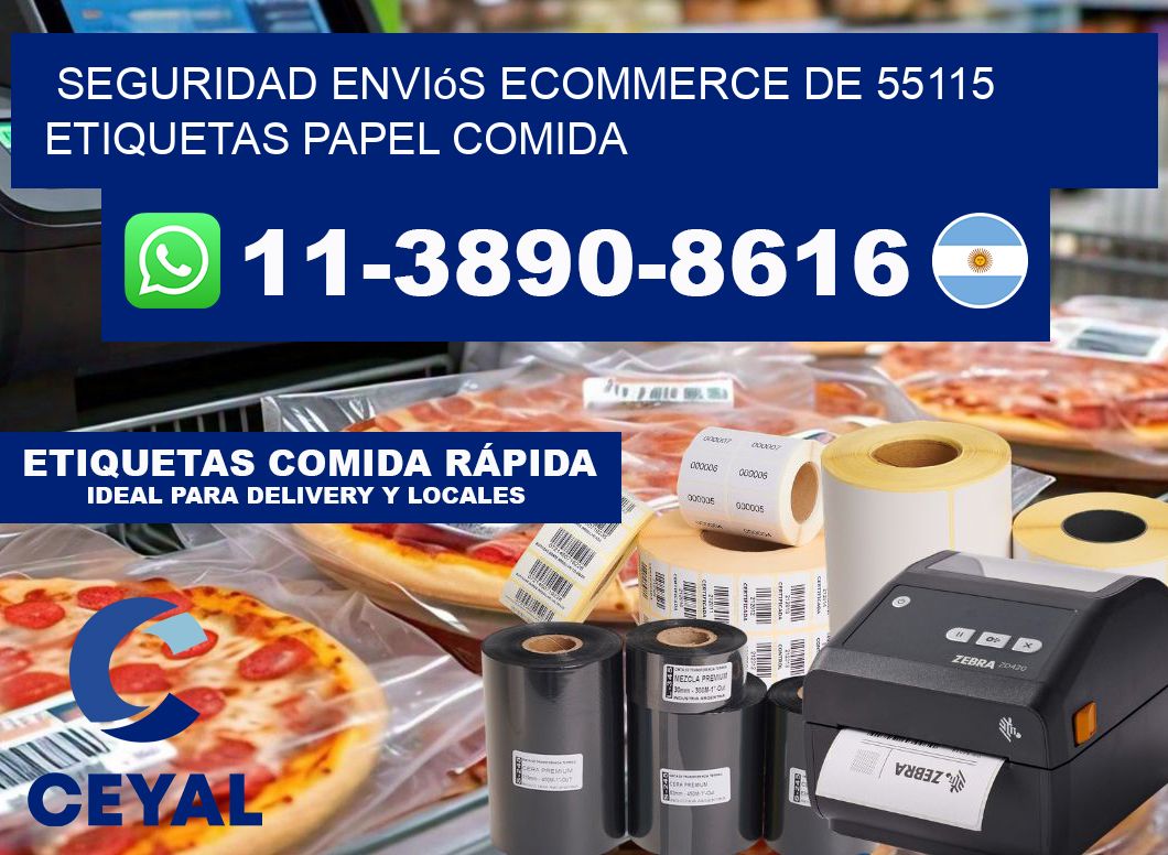 seguridad enviós ecommerce de 55115 etiquetas papel comida