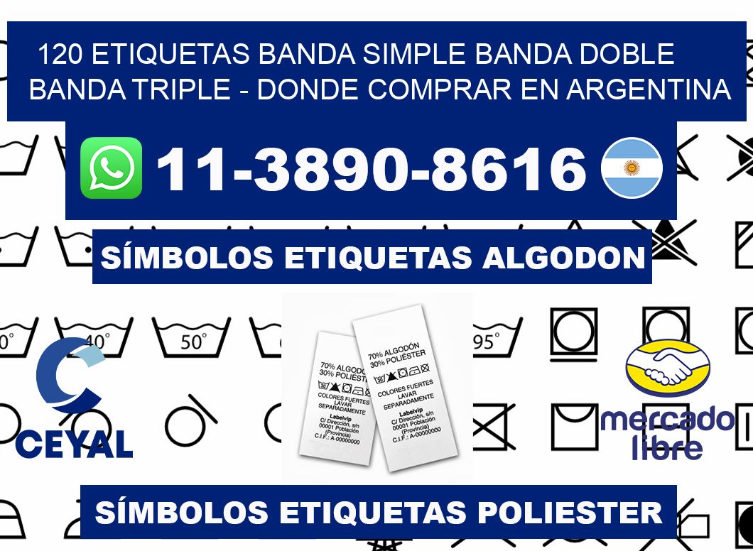 120 etiquetas banda simple banda doble banda triple - Donde Comprar en Argentina